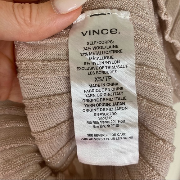 Vince Ribbed Mock Neck Pullover Shirt Sweater in Chiffon - Picture 8 of 14